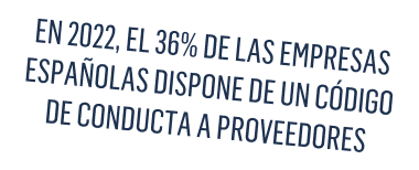 En 2022, el 36% de las empresas españolas dispone de un código de conducta a proveedores - historia sostenibilidad empresarial españa: revolución (2020, 2021, 2022, 2023, 2024, actualidad)